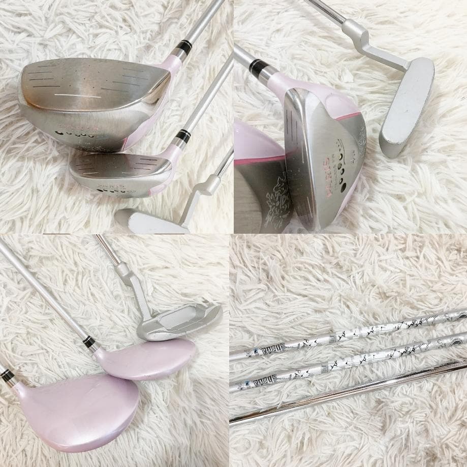 PARIS ゴルフセットレディース パリス キャディーバッグ ホワイト【中古品】