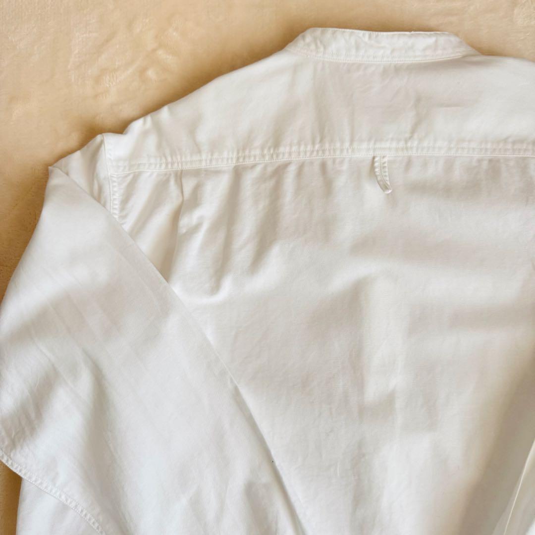 【美品】DANTON ダントン バンドカラーシャツ ホワイト 38 ゆったり