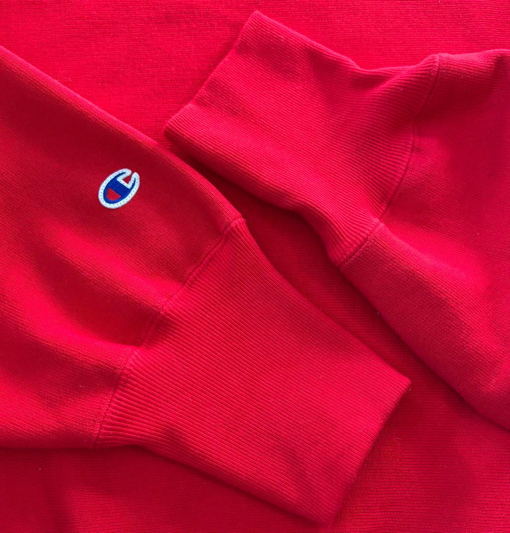 【刺繍ロゴ】チャンピオンスウェット リバースウィーブ L 青タグ 赤 70s復刻