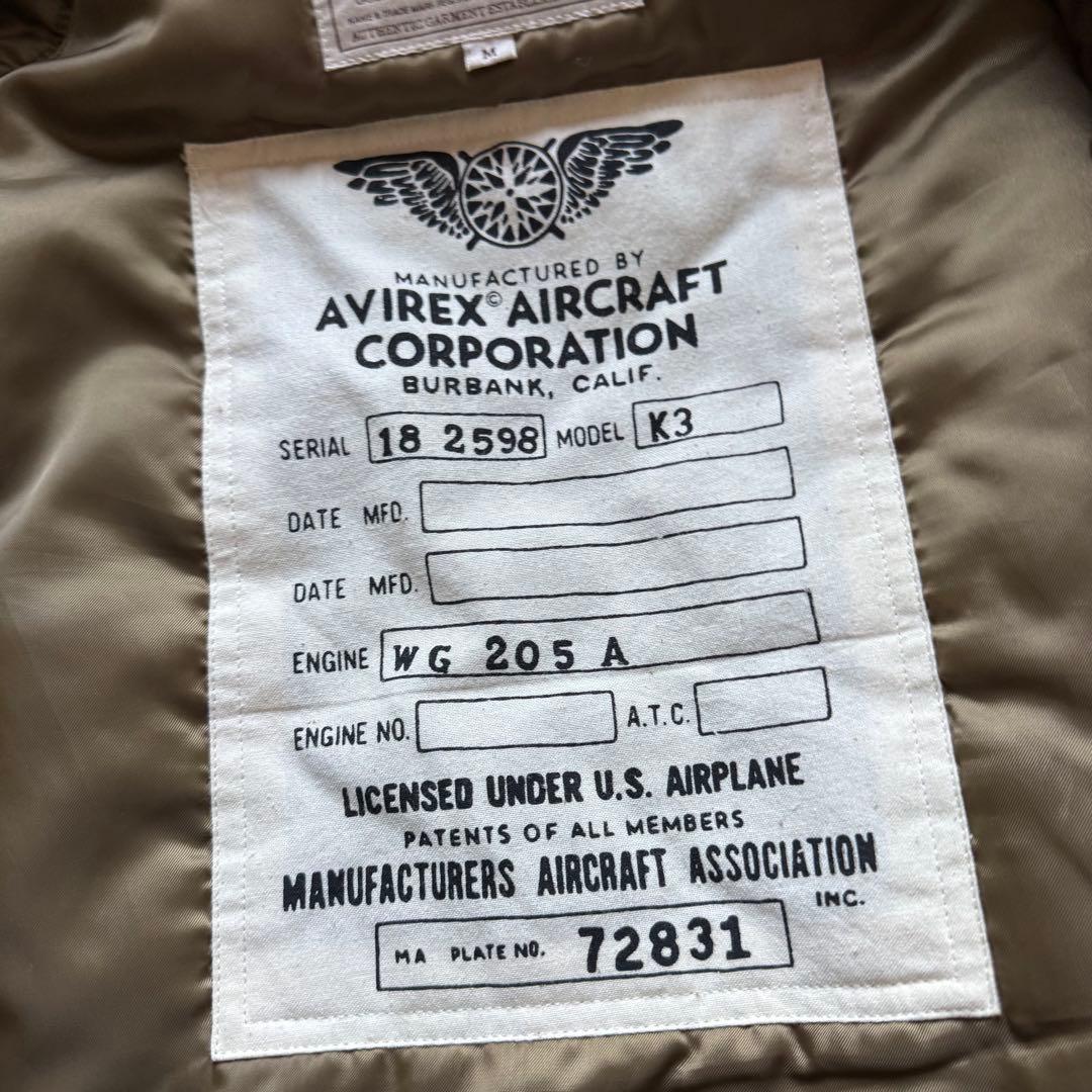 AVIREX N-3B フライトジャケット A.C.Cパッチド エアフォース　M