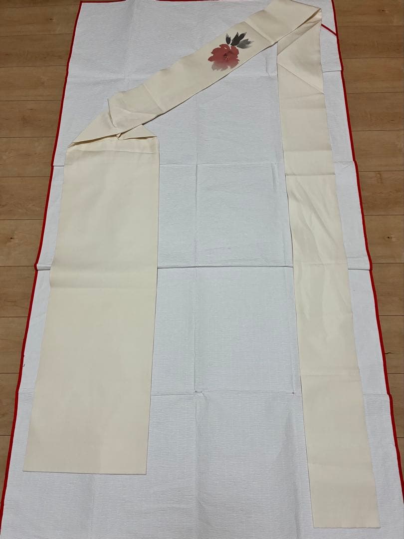 セット　塩瀬　抽象的な花＋鬼しぼ縮緬　野菜模様