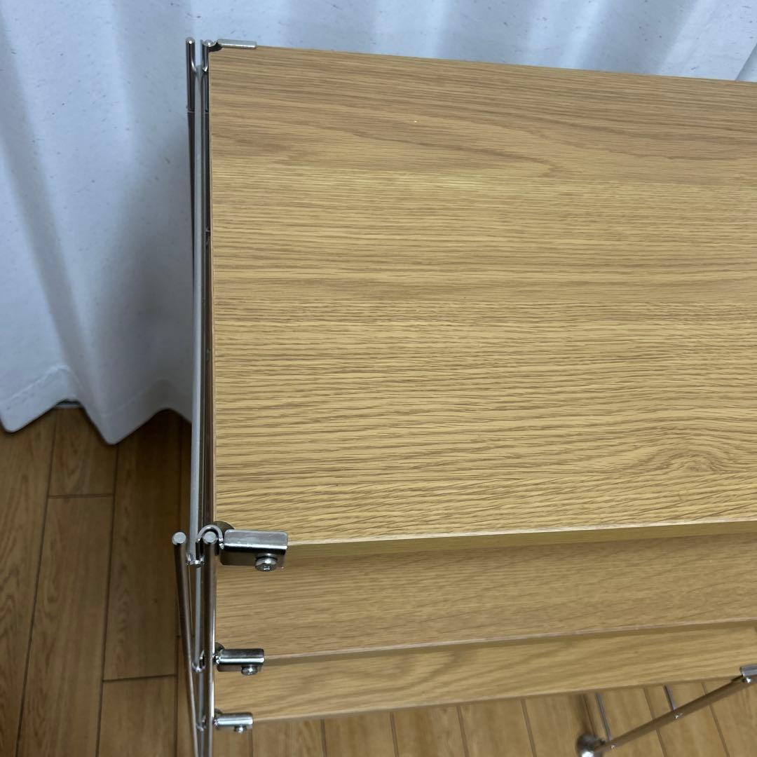 無印良品ステンレスユニットシェルフ　オーク材棚セット　小