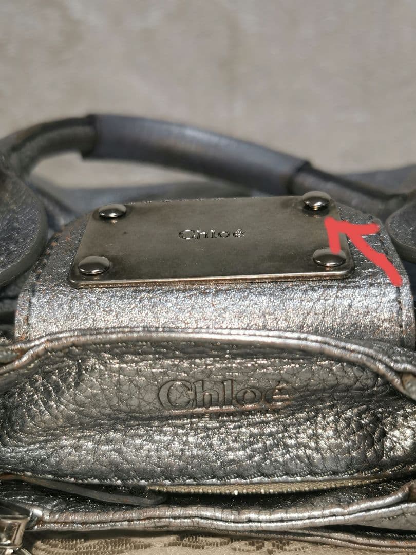 Chloe クロエ　パディントン　レザー　メタリック　　ショルダー　ハンドバッグ