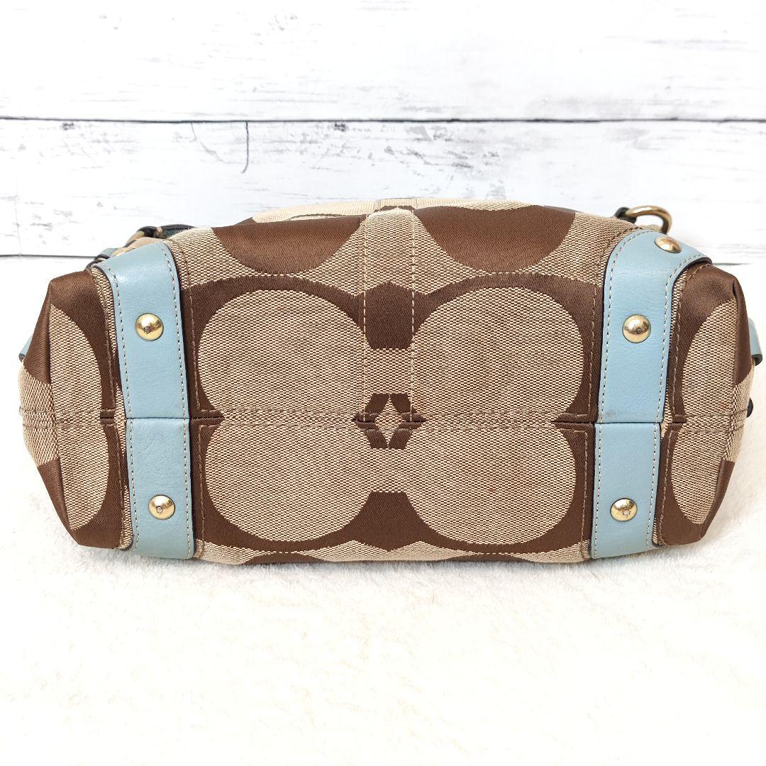 COACH シグネチャー ワンショルダーバッグ 水色 ターンロック y2k