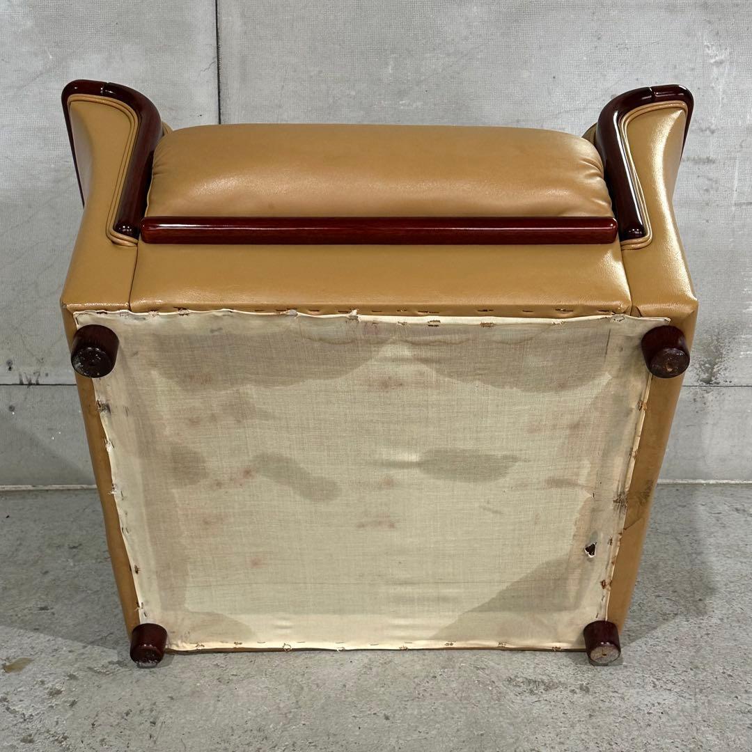 ✦昭和レトロ✦ミッドセンチュリー 1人掛けソファー木製フレーム ベージュ合成皮革