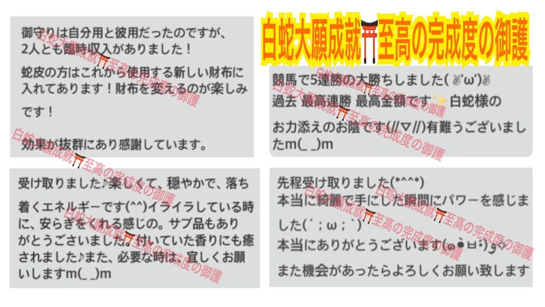福招鈴✨パープル✨蛇の抜け殻✨第6チャクラ✨白蛇のお守り【天赦日ご祈祷済】紫AA