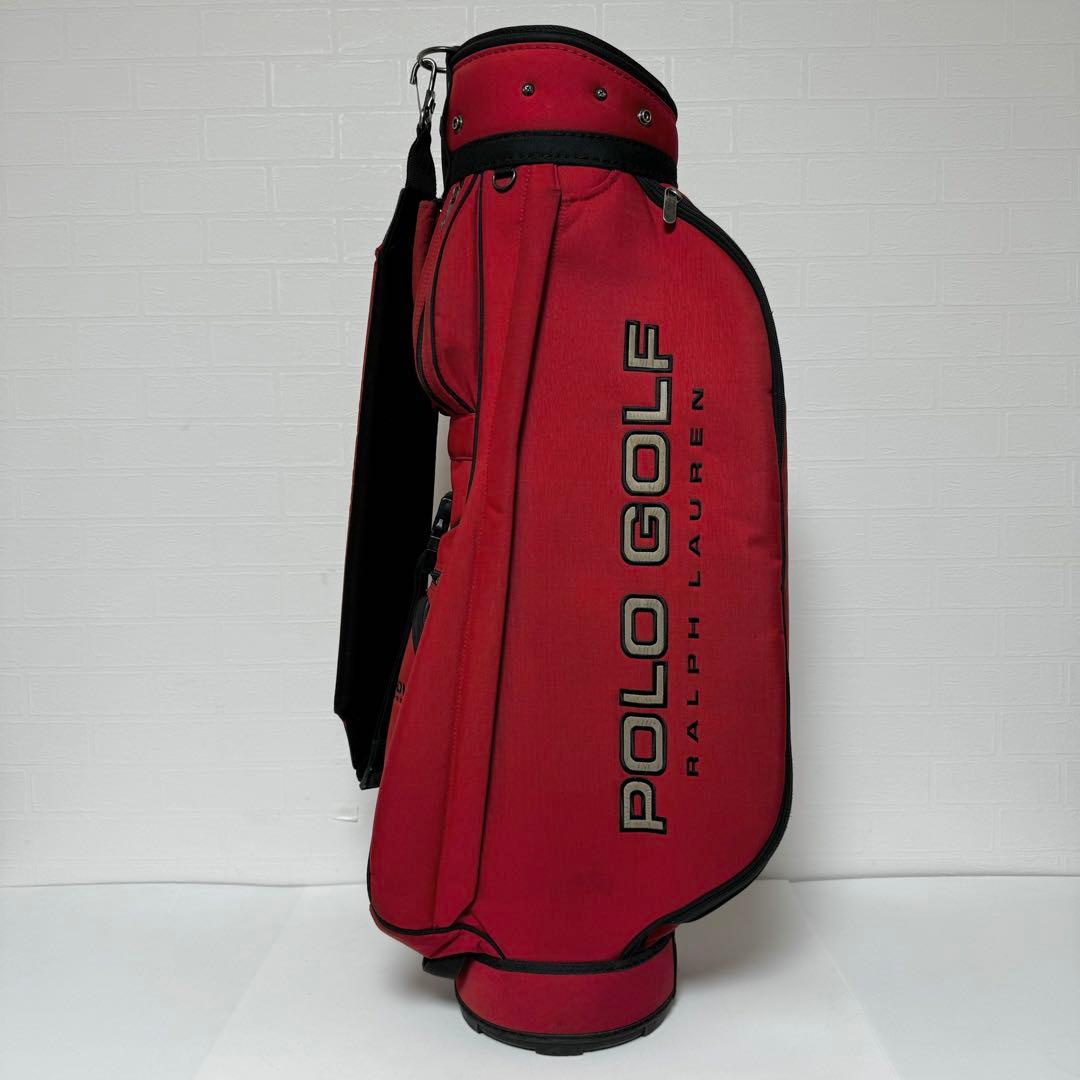 【貴重】POLO GOLF ラルフローレン キャディバッグ 口枠3分割 レッド