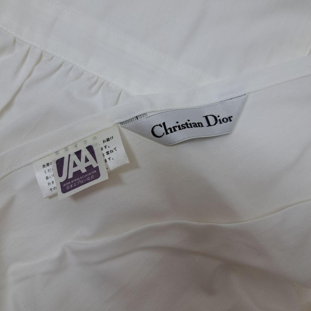 20260113　クリスチャンディオール　エプロン　刺繍　花　ホワイト　未使用