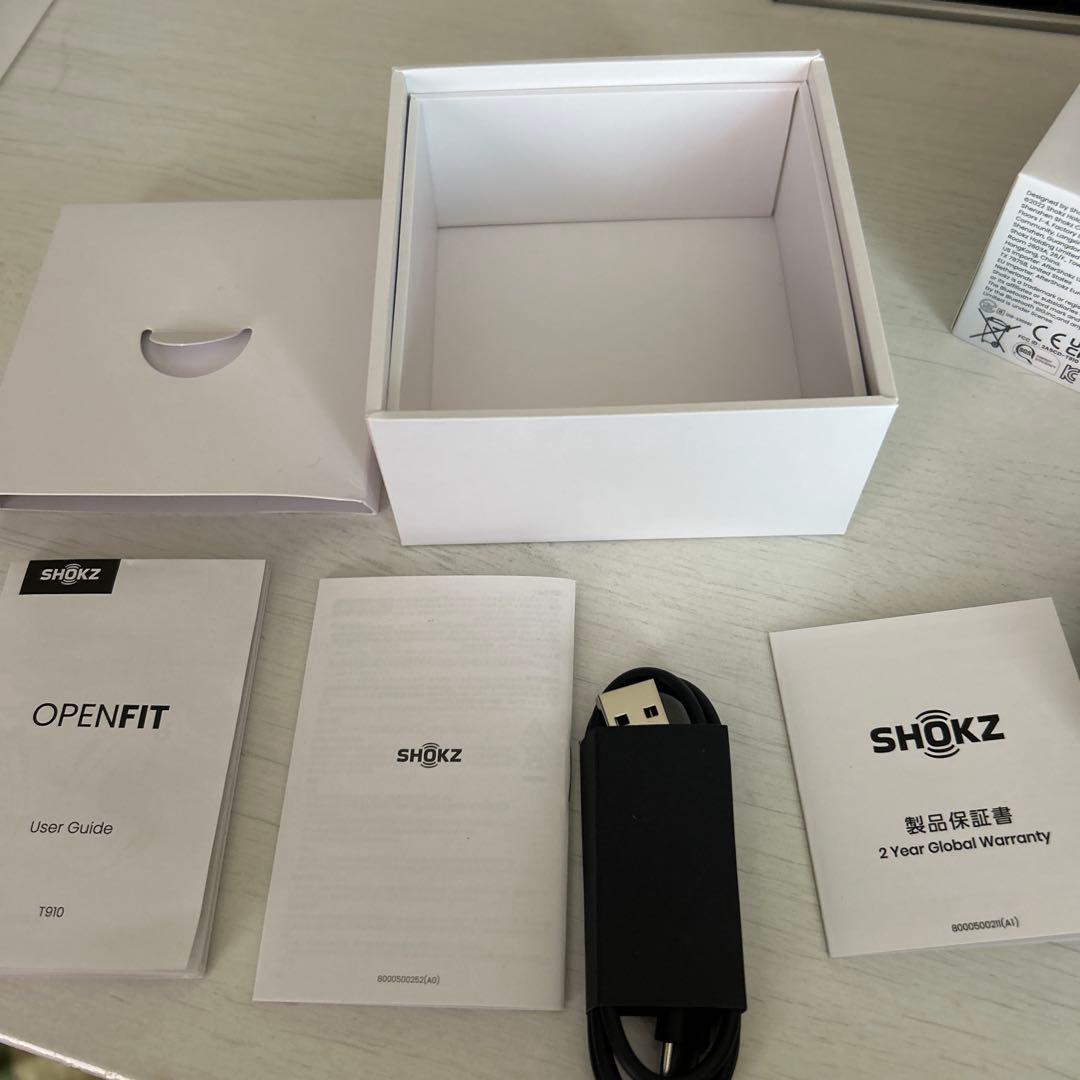 ケ*ー様 SHOKZ OPENFIT ワイヤレスイヤホン ブラック 充電ケース付