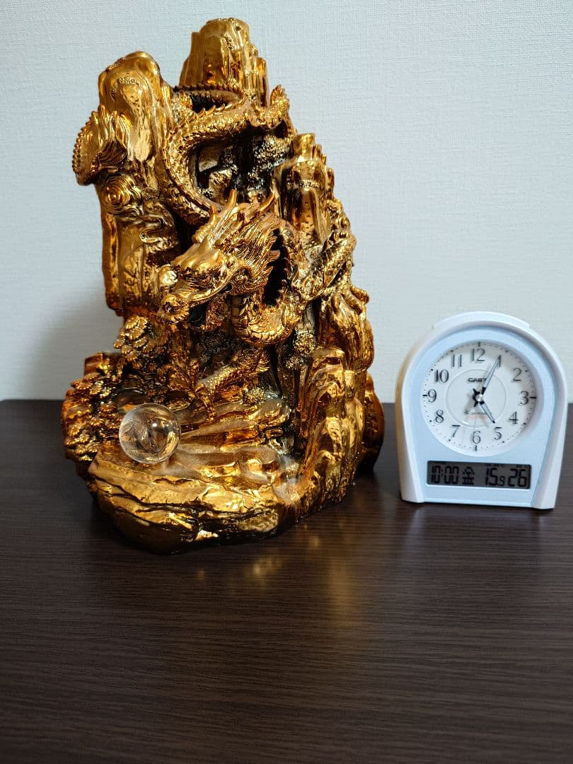 風水 特大銅製黄金の 山水龍