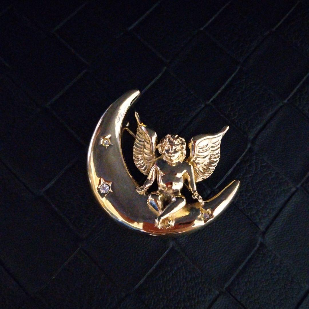 GIVENCHY　ヴィンテージブローチ　エンジェル　月