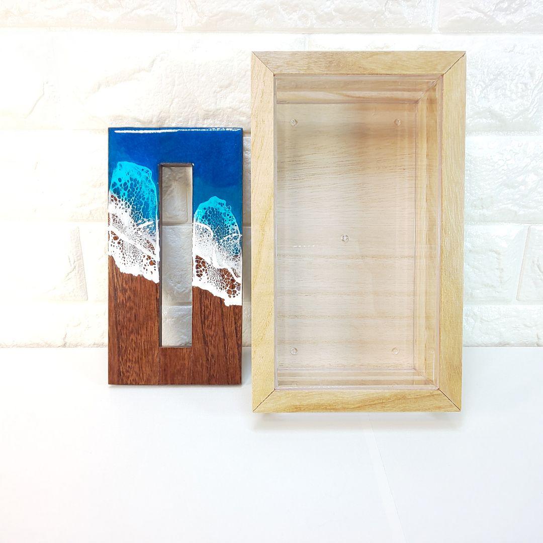 【1203】オーシャンアート　ティッシュケース　インテリア雑貨　レジンアート