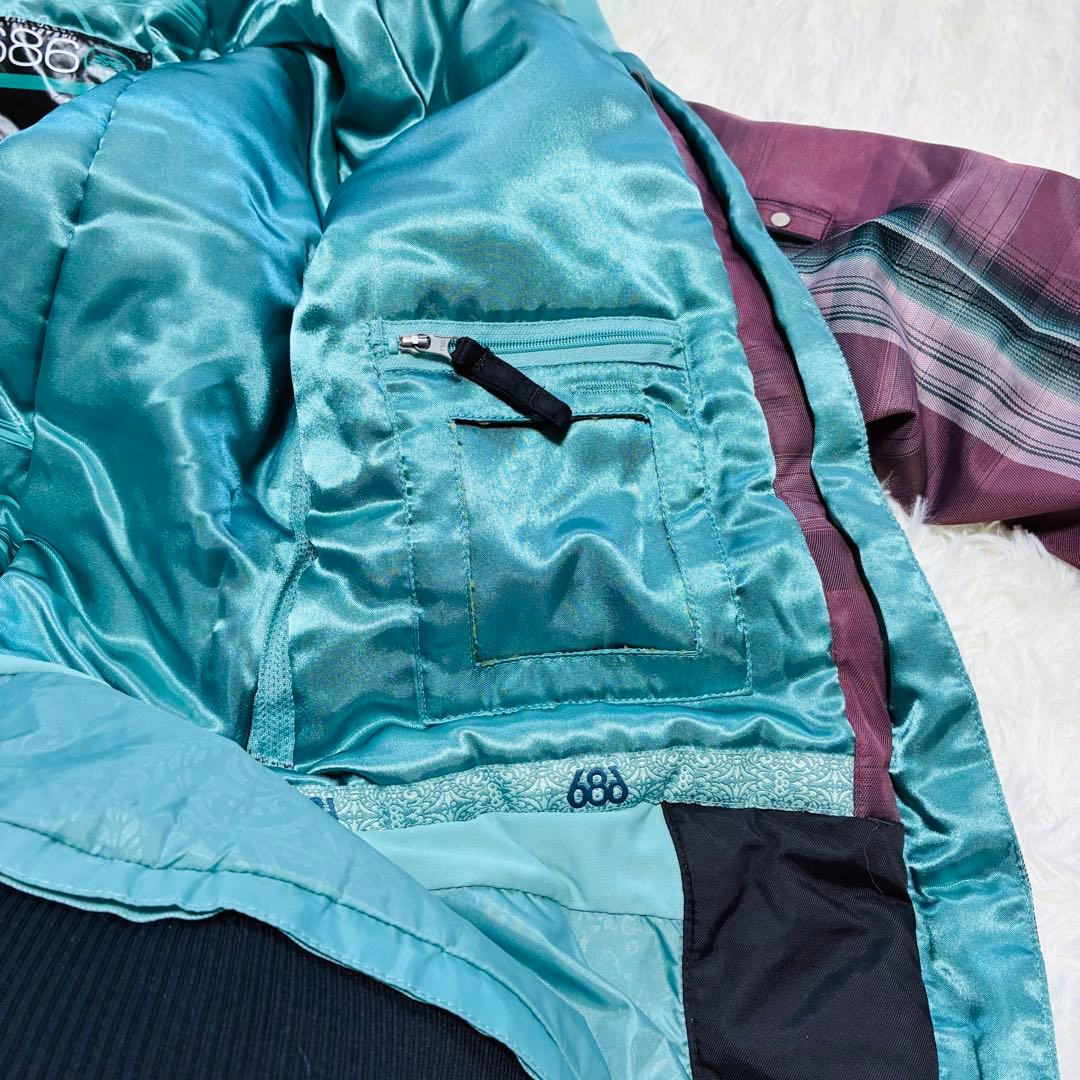 【686 】✨美品✨スノボ ウェア レディース 極暖 スキー チェック柄 ピンク