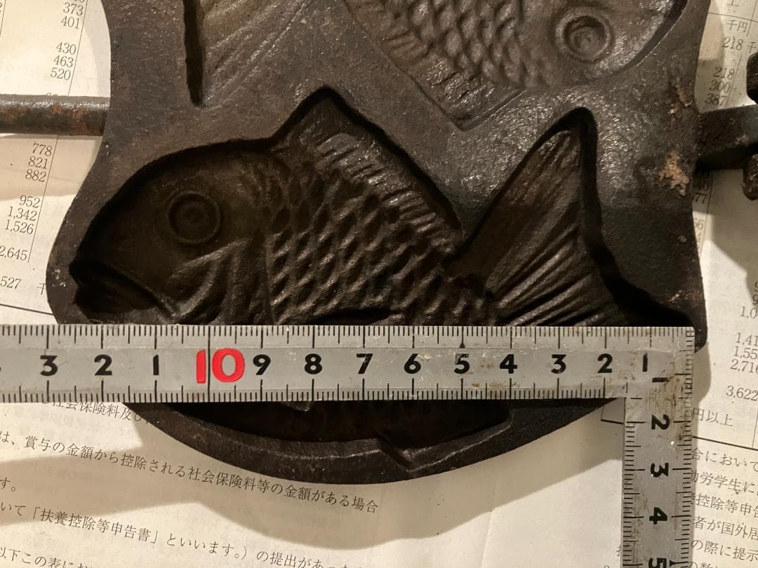 昭和レトロ　たい焼き器 　二丁焼き 　鋳物