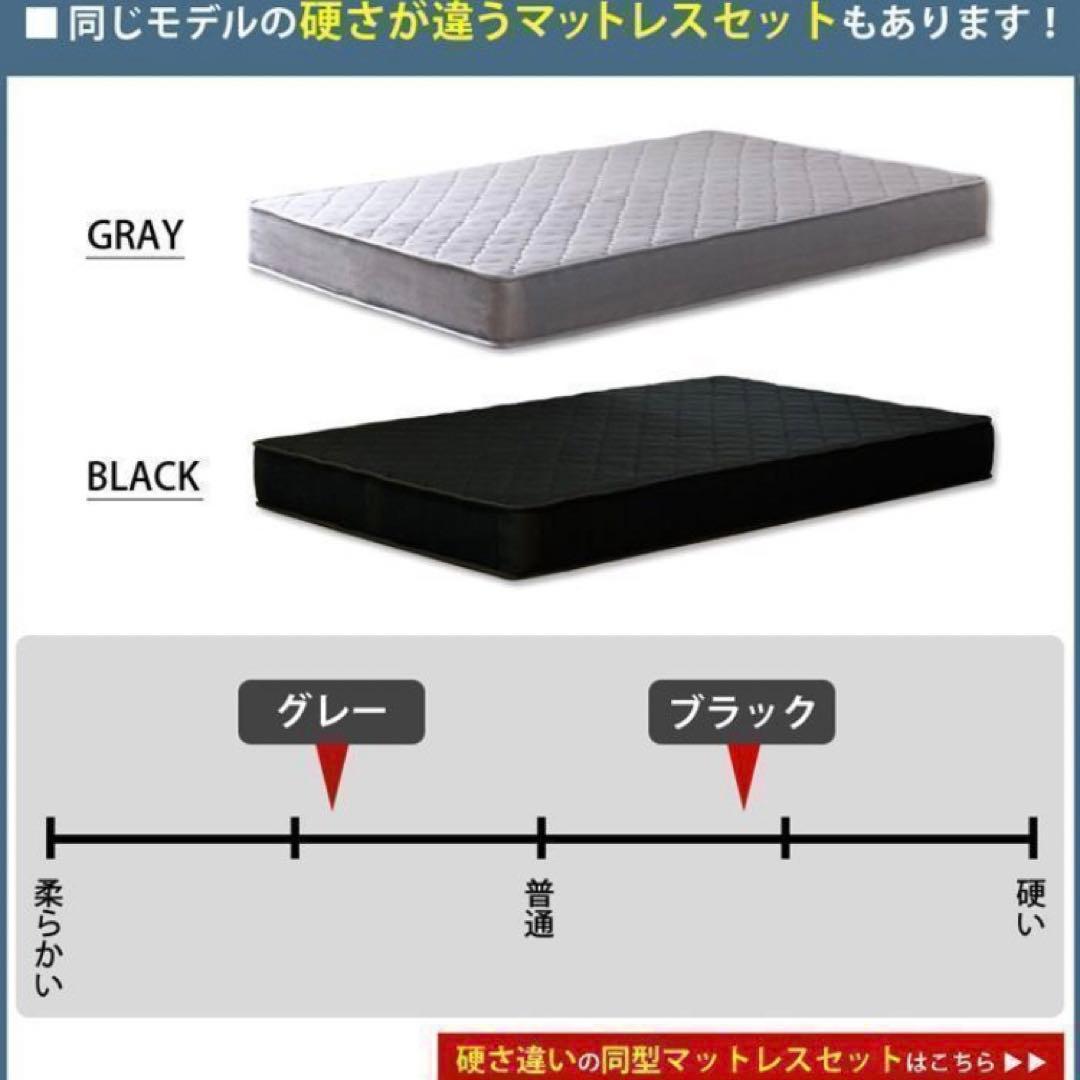 ダブル　RUES【ルース】棚・コンセント付き収納ベッド グレーマットセット