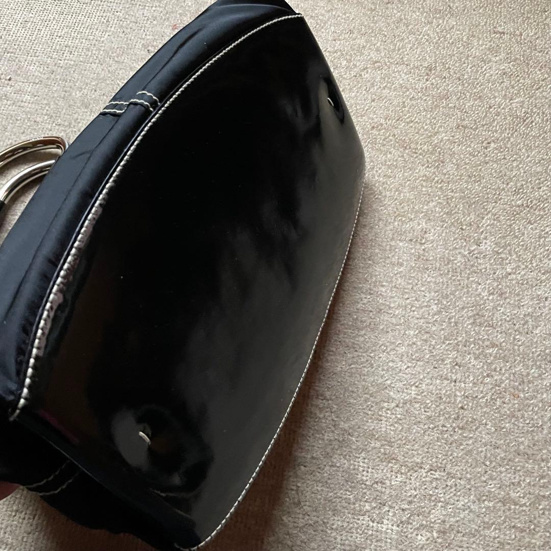 PRADA プラダ ボストンバック ハンドバッグbag 黒 エナメル