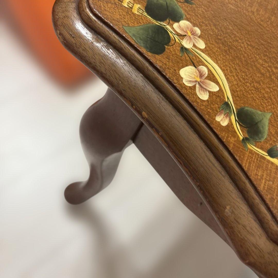 【昭和レトロ】Maruni 木製 花柄装飾 センターテーブル アンティーク