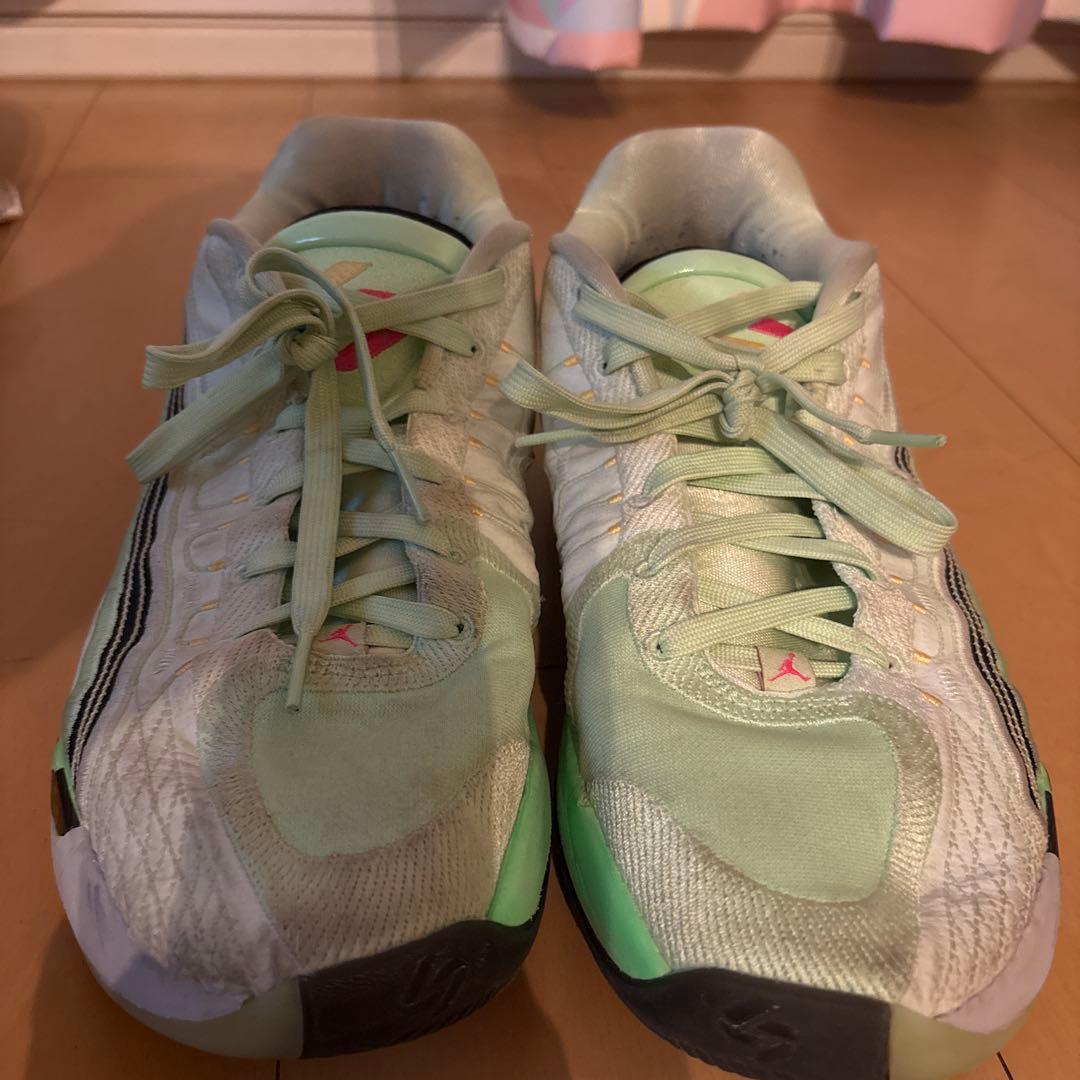 Jordan バスケットボールシューズ シルバー/グリーン