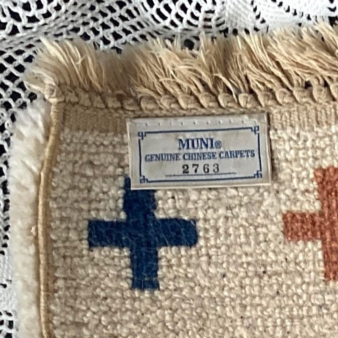 MUNI 十字模様 フリンジ付きチェアラグ5枚セット バラ売り不可