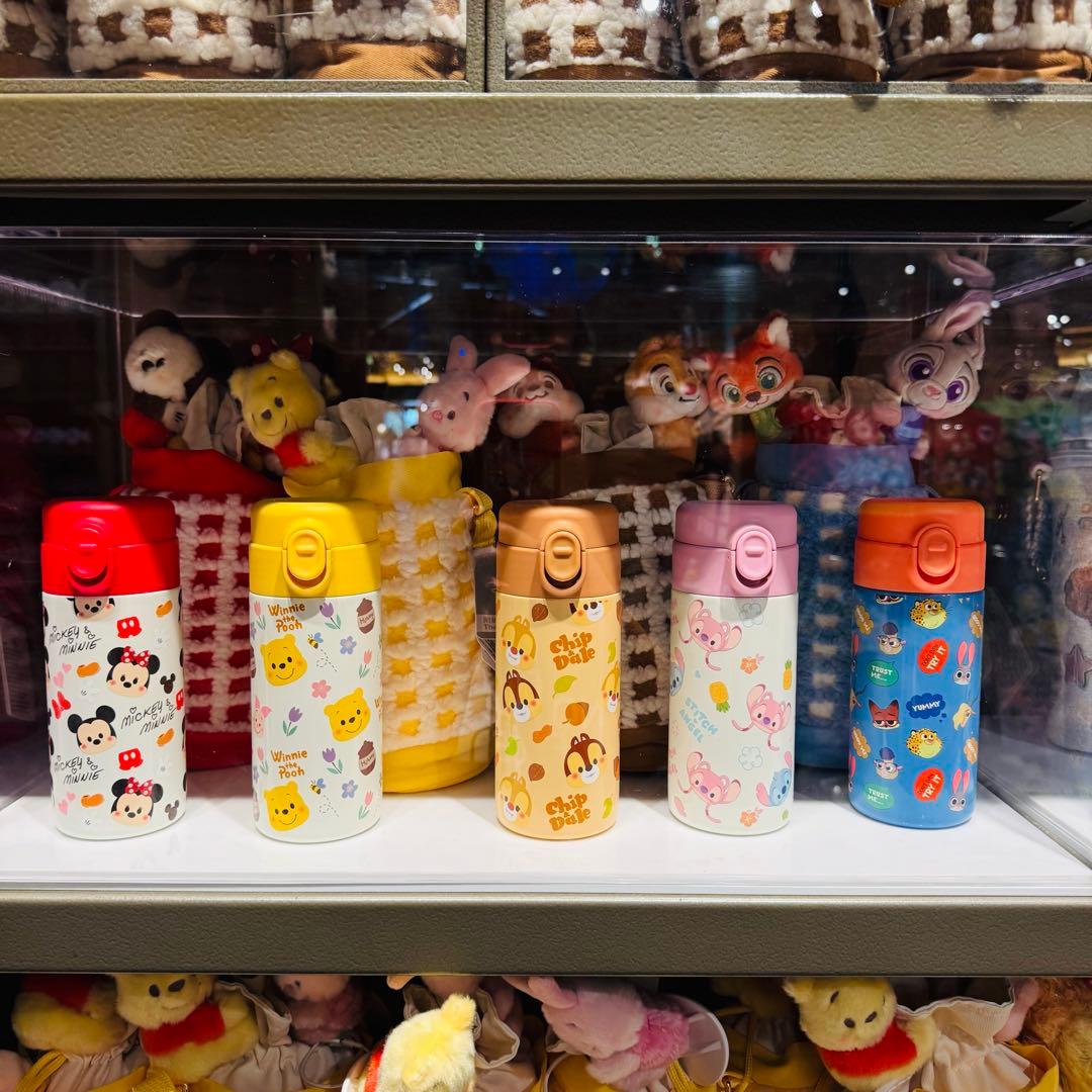 上海ディズニー　ミッキーandミニー　ステンレスボトル　カバー水筒セット