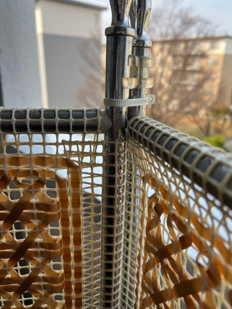 レトロモダン　4つ折りパーテーション 赤ベージュミッドセンチュリー