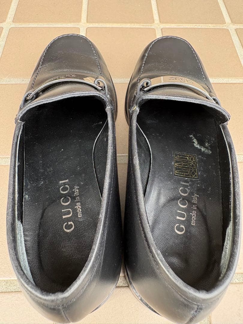 【GUCCI】グッチブラックレザー ローファー革靴　23,5
