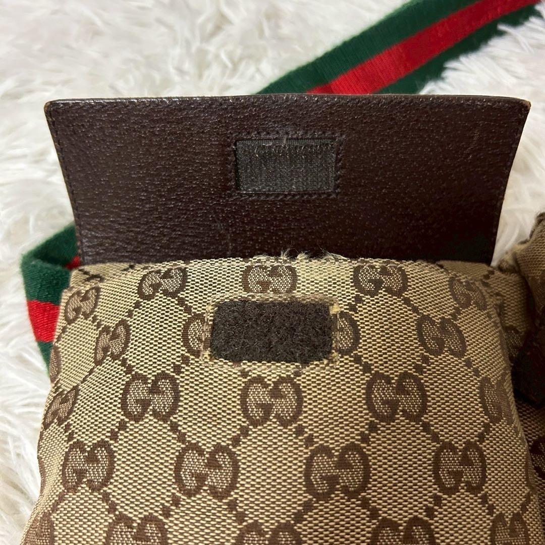 GUCCI グッチ GGキャンバス シェリーライン ボディバッグ ベージュ