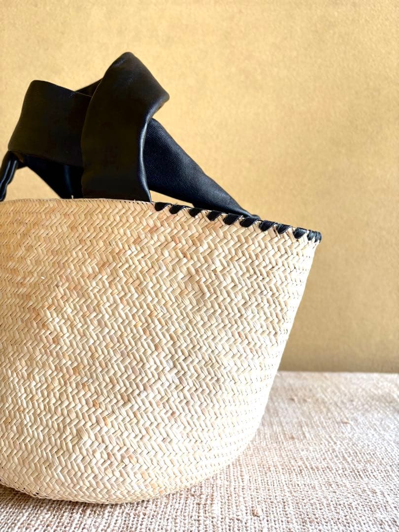 WARANGWAYAN【美品/希少】FUTO 革手バスケット 黒 ワランワヤン