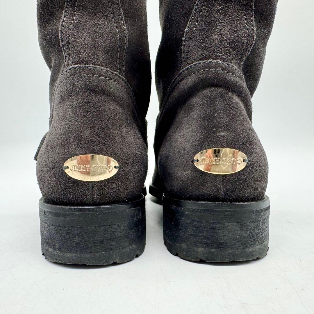 JIMMYCHOO ジミーチュウ　スエードバイカーバックルブーツ