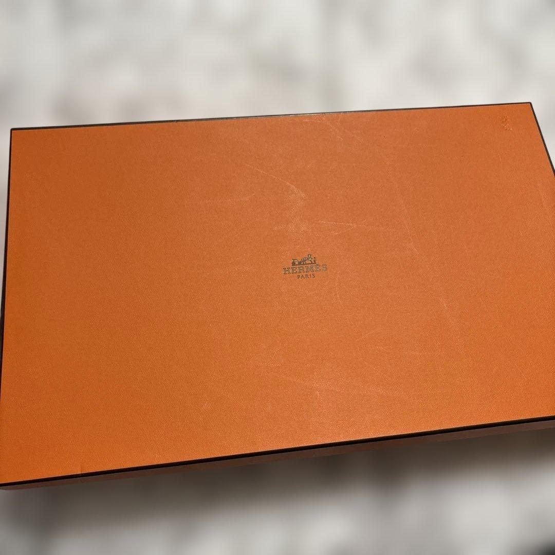 美品　HERMES エルメス タオル2セット　オレンジ&ブルー　箱付き