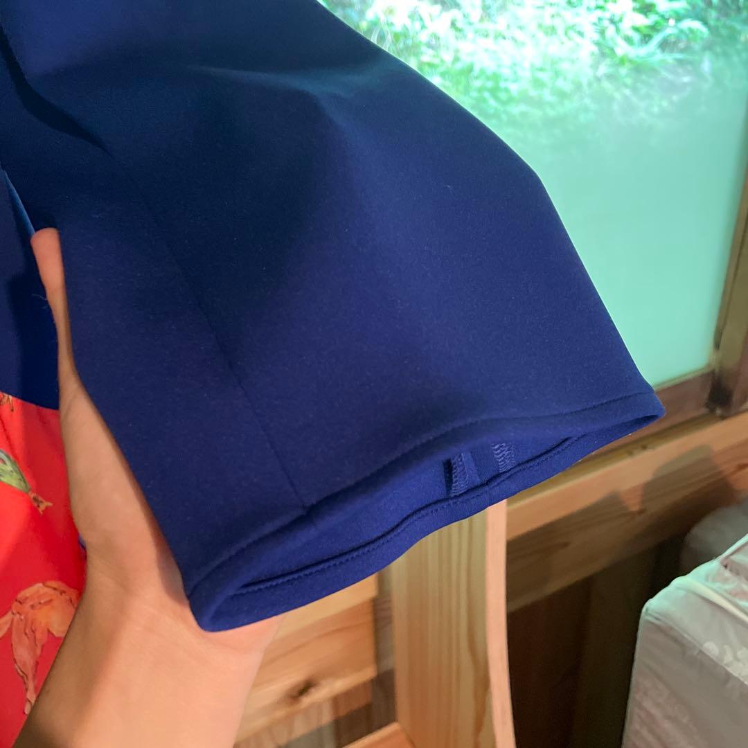 mannine 動物柄ひざ丈ワンピース 長袖