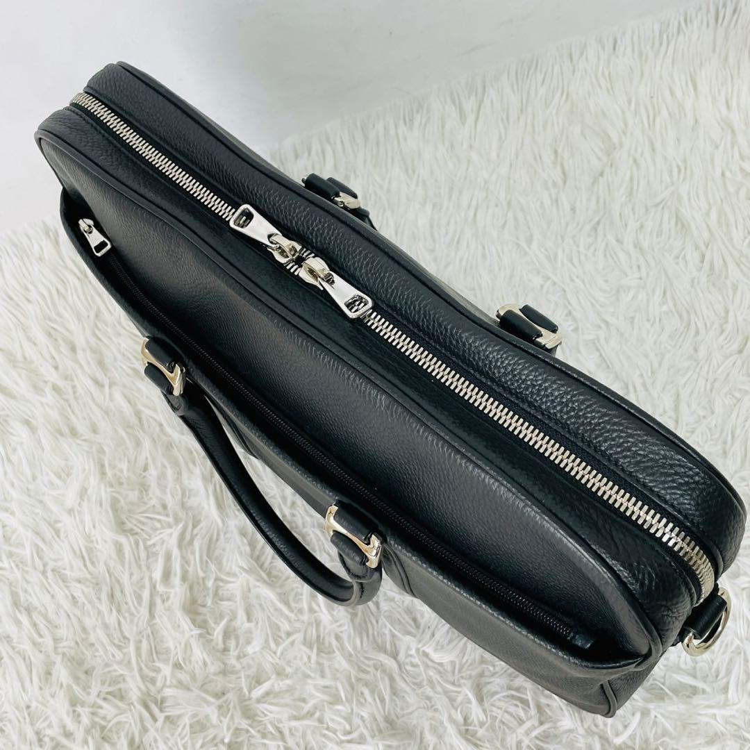 【現行近】BALLY MALESO 2WAY ブリーフケース シボ革　ブラック