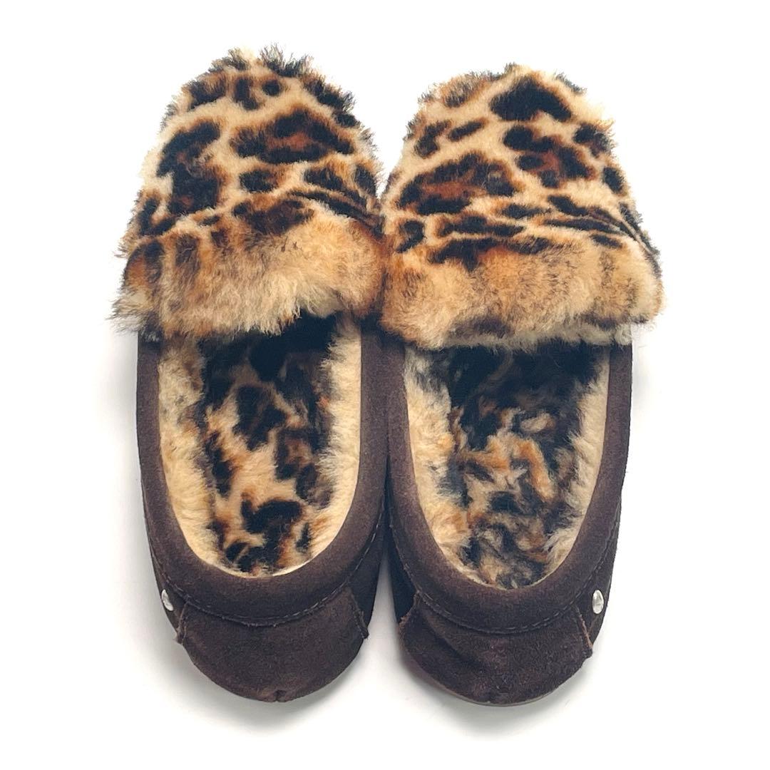 最終価格 別注 EMU エミュ レオパード ファー モカシン スリッポン