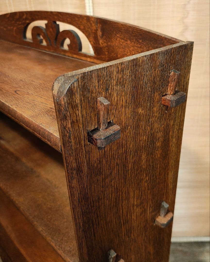 楔5段本棚　木製棚　オープンラック　昭和レトロ　古家具