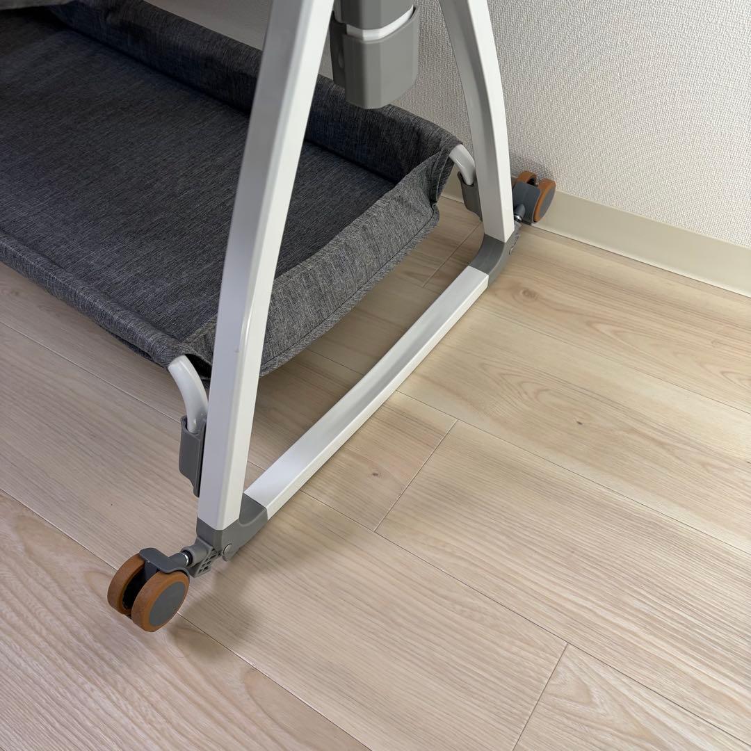 蚊帳付きベビーベッド　グレー　添い寝可能