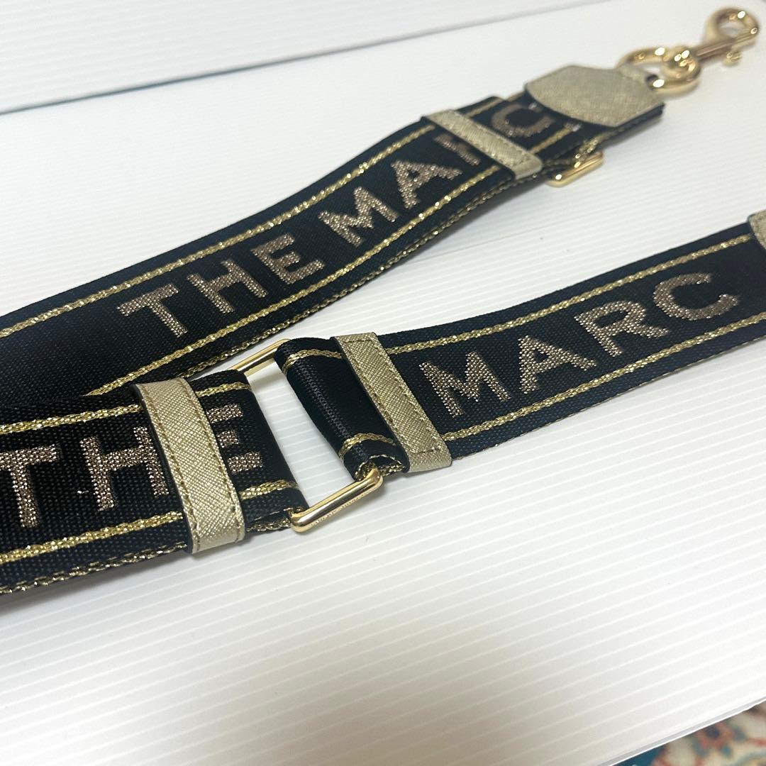 新品◆マークジェイコブス スナップショットショルダーバッグ ストライプゴールド