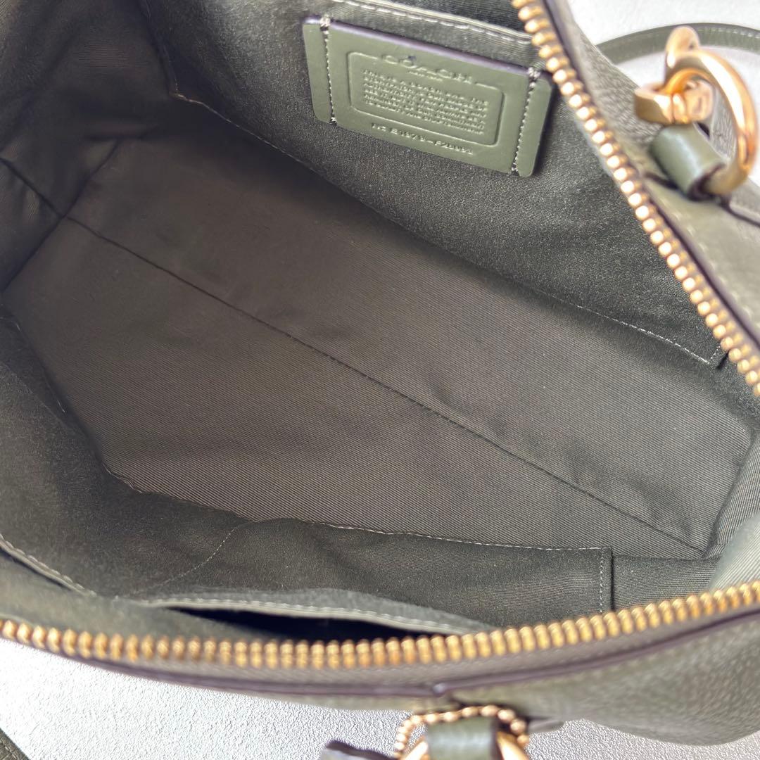 【美品】COACH オリーブグリーン ハンドバッグ
