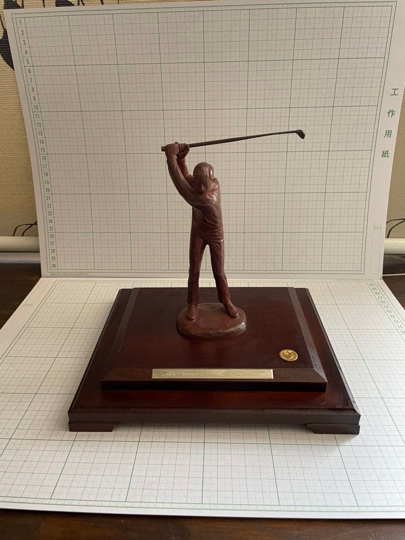 ブロンズ　ゴルフトロフィー　ガラスケース