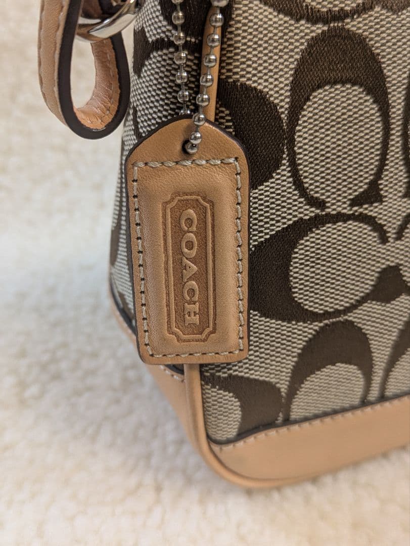 COACH シグネチャーハンドバッグ ブラウン/ベージュ