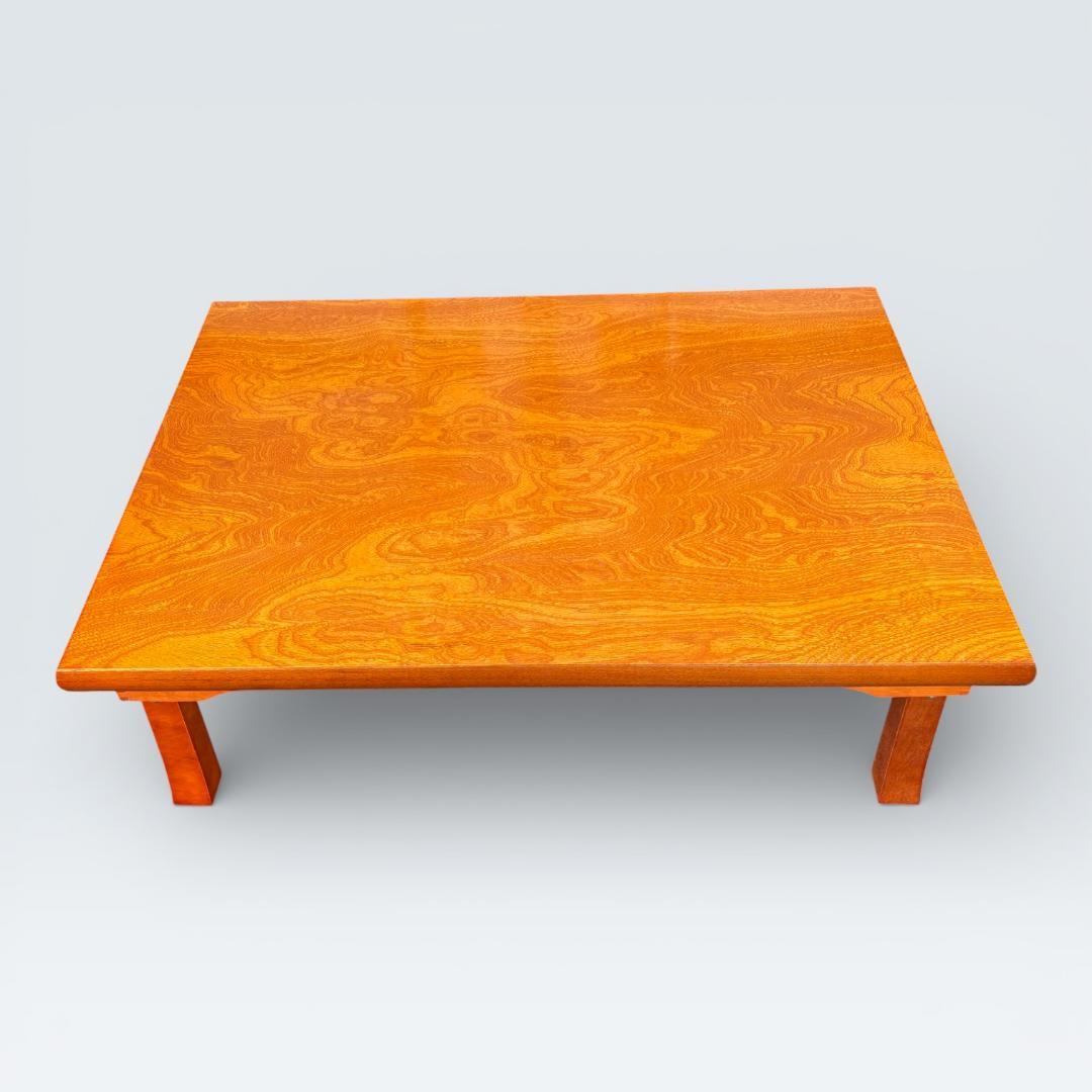 【美品】天然木 折り畳み座卓 105×75cm 和モダン ローテーブル