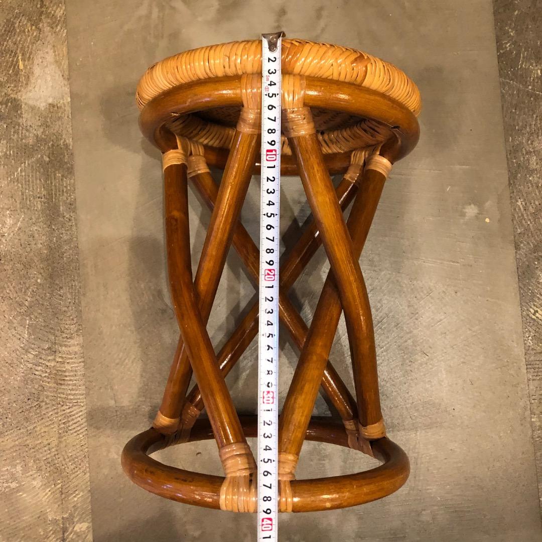 【ラタン製】ラウンドスツール　椅子　ラタン椅子　ラタン家具　腰掛け　アジアン雑貨