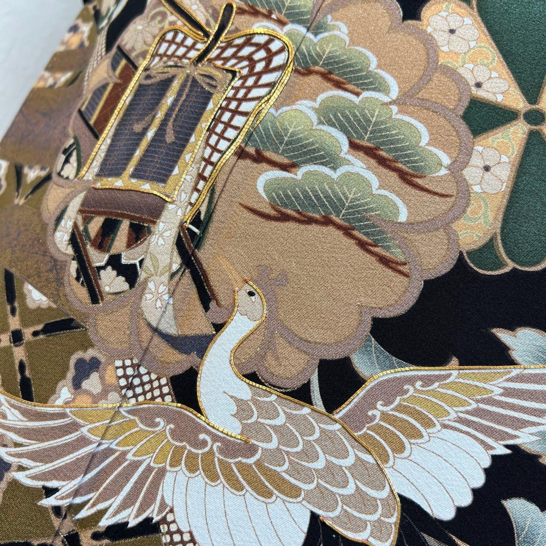 478 黒留袖フルセット 正絹 違い鷹の羽 御所車 鳳凰 松坂屋 高級 結婚式