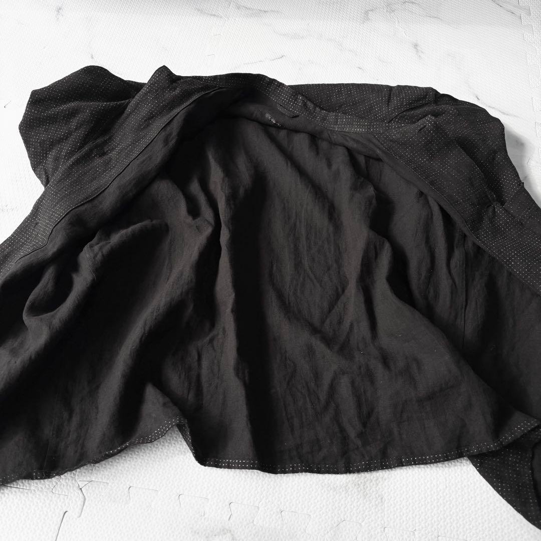 ✨23Ss✨コモリCOMOLI リネンドットシャツジャケット 2コモリ 長袖黒