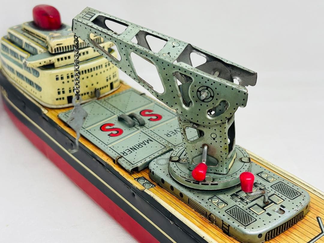 モ*ガ様 萬代屋バンダイ当時物ブリキSS SILVERMARINER軍用輸送船1