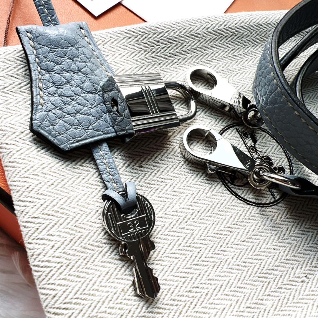 美品　HERMÈS エルメス　 ボリード31 ブルーラン　ブルーリン　クレマンス