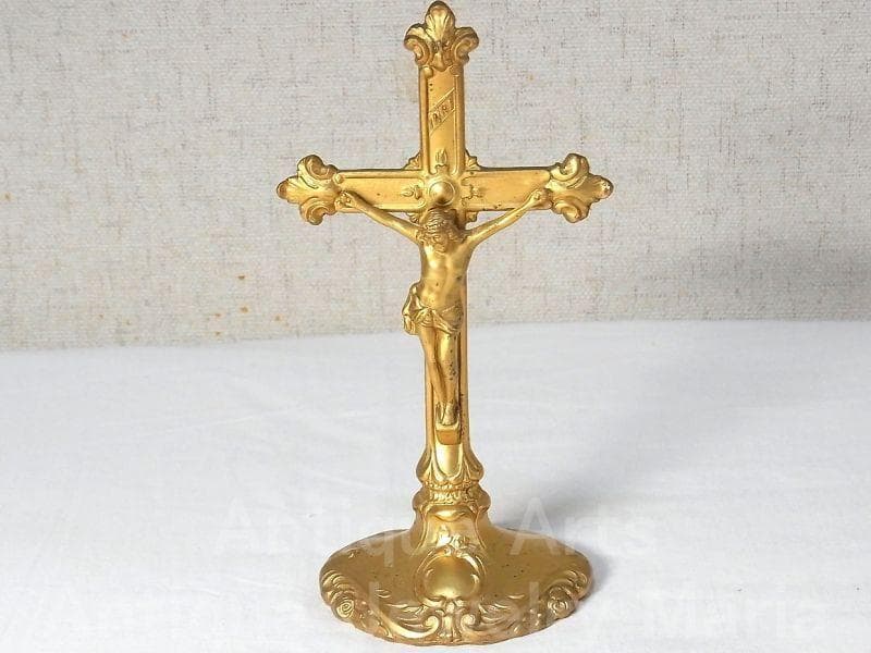 c1588 アール・ヌーヴォー アメリカ アンティーク 自立クロス 16.5cm