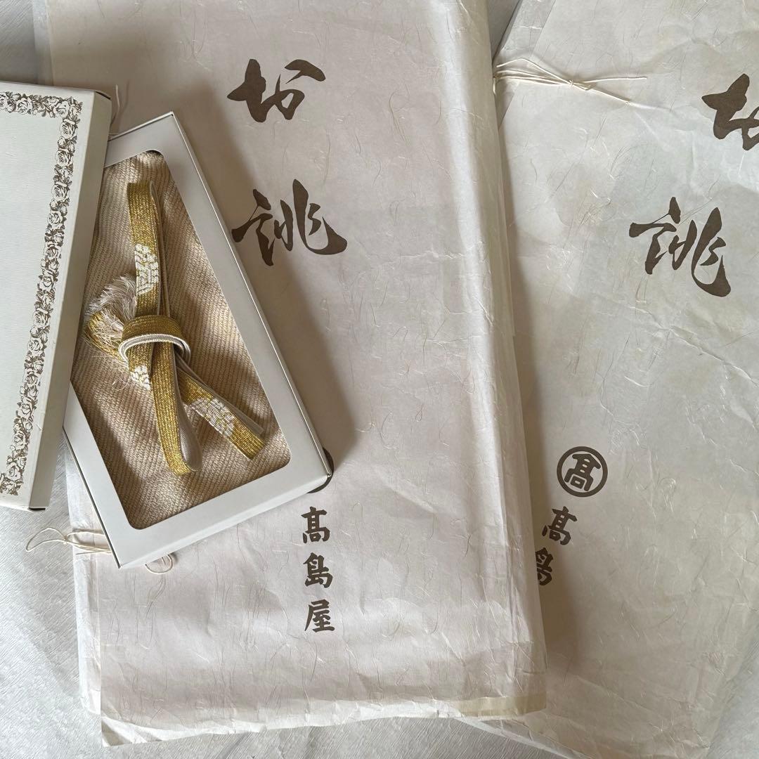 【高島屋誂え】手描き束ね熨斗に宝尽 黒留袖、袋帯、他4点セット★作家物★通紋