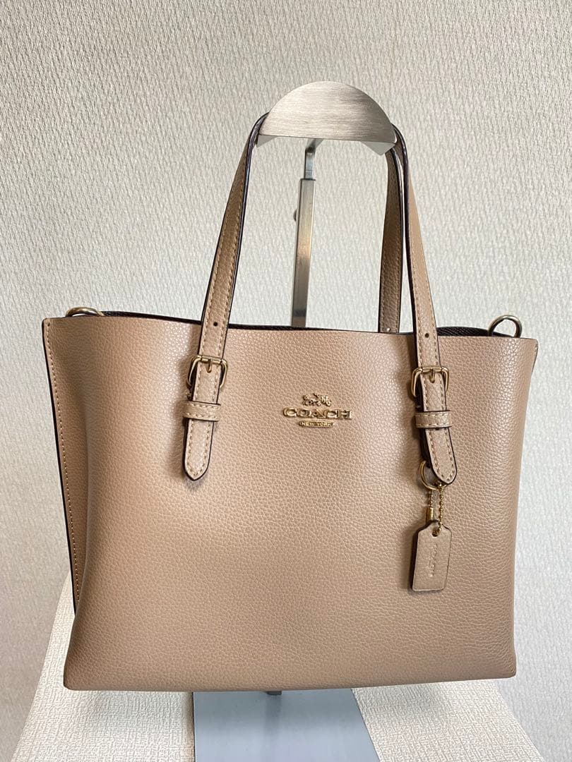 COACHコーチ モリートート ショルダーバッグ 2way レザー ベージュ