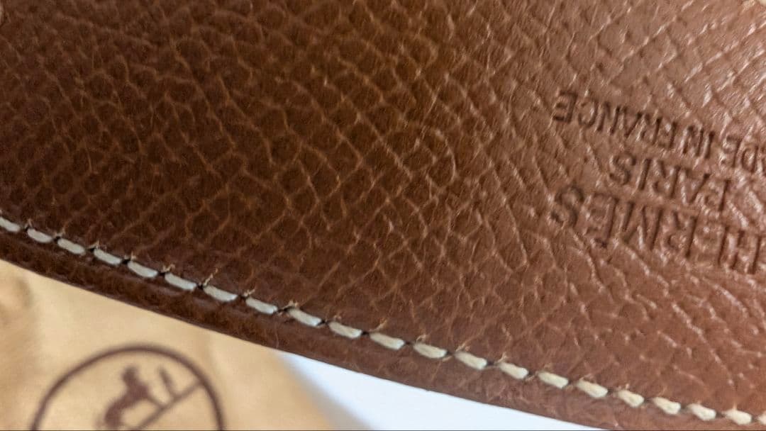 エルメス　コンスタンス　Hベルト　茶×赤