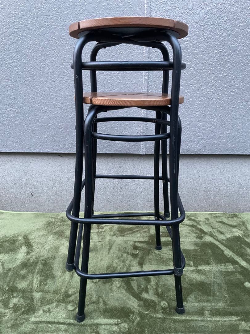 廃盤　2脚セット　希少モデル　IKEA AGNE スツール　椅子　パイン無垢材